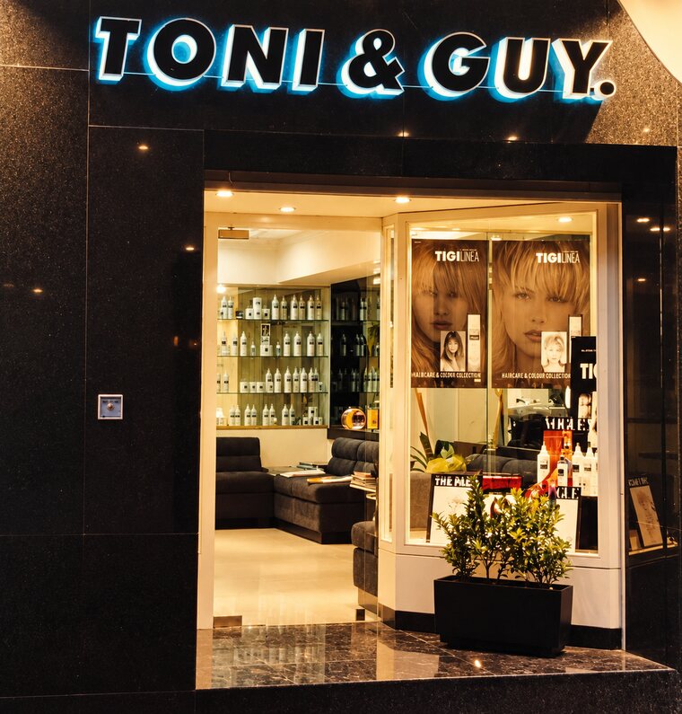 The first TONI&GUY Malta salon front at night
